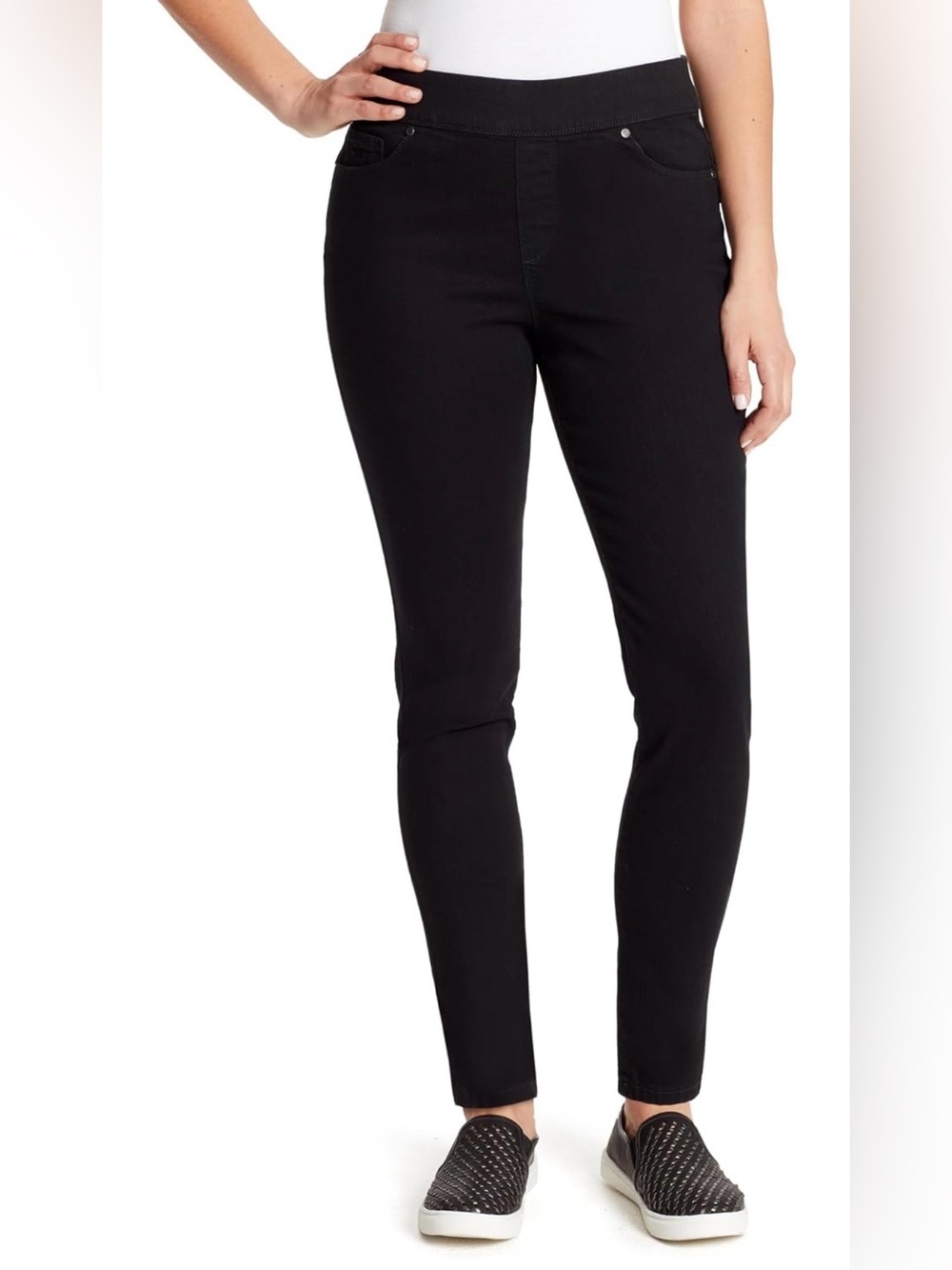Gloria Vanderbilt Avery Ponte Stretch Pull-On Pant, Black, 18 Average